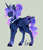 Size: 1538x1790 | Tagged: safe, artist:kayotanv87, princess luna, alicorn, pony, g4, alternate hairstyle, alternate universe, bracelet, chest fluff, coat markings, dappled, female, hair wrap, headcanon, horn, horn jewelry, jewelry, lidded eyes, mare, no mouth, ponytail, regalia, simple background, solo