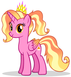Size: 1183x1290 | Tagged: safe, artist:mlptmntdisneykauane, luster dawn, alicorn, pony, g4, alicornified, alternate universe, base used, colored wings, crown, female, gradient wings, jewelry, looking at you, lustercorn, mare, race swap, regalia, simple background, solo, transparent background, wings