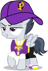 Size: 1673x2500 | Tagged: safe, artist:fruft, artist:jawsandgumballfan24, edit, rumble, pegasus, pony, g4, ballas, bling, clothes, colt, foal, gangsta, grand theft auto, gta v, jersey, los santos panic, male, shirt, shoes, shorts, sneakers, solo, vector