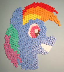 Size: 1024x1166 | Tagged: safe, artist:malte279, rainbow dash, pony, g4, craft, diabetes, literal diabetes, mosaic, plastic, wip