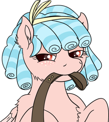 Size: 3770x4229 | Tagged: safe, artist:poniidesu, cozy glow, pegasus, pony, g4, bedroom eyes, blushing, cozy glow is not amused, cozybetes, cute, female, filly, foal, freckles, high res, implied pet play, leash, looking at you, mouth hold, pure concentrated unfiltered evil of the utmost potency, pure unfiltered evil, simple background, smug, transparent background, viewer on leash