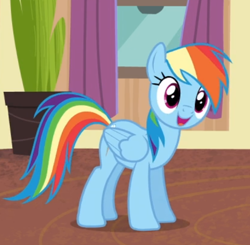 Size: 538x528 | Tagged: safe, screencap, rainbow dash, pegasus, pony, g4, stranger than fan fiction, cropped, cute, dashabetes, female, happy, mare, open mouth, solo