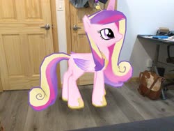 Size: 3272x2456 | Tagged: safe, edit, editor:topsangtheman, gameloft, princess cadance, alicorn, pony, g4, augmented reality, high res, irl, photo, ponies in real life
