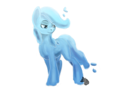 Size: 2100x1500 | Tagged: safe, artist:jazzwolfblaze, oc, oc only, elemental, elemental pony, original species, pony, water pony, commission, lidded eyes, simple background, solo, transparent background, water