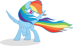 Size: 3087x1942 | Tagged: safe, artist:kalleflaxx, rainbow dash, pegasus, pony, g4, backwards cutie mark, badass, cool, female, mare, simple background, smiling, smirk, solo, spread wings, transparent background, wings
