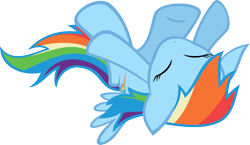 Size: 3000x1738 | Tagged: safe, artist:kalleflaxx, rainbow dash, pegasus, pony, g4, .svg available, backwards cutie mark, cute, female, lying, mare, simple background, solo, spread wings, transparent background, vector, wings