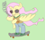 Size: 731x665 | Tagged: safe, artist:anonymous, fluttershy, pegasus, pony, g4, 4chan, cigarette, clothes, drawthread, female, pants, shirt, skateboard, skateboarding, smoke, smoking, solo, sunglasses, t-shirt