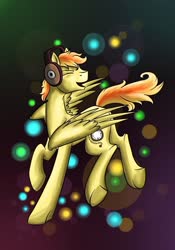 Size: 808x1153 | Tagged: safe, artist:28gooddays, oc, oc only, pony, headphones, party hard, solo