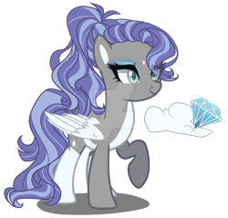 Size: 1920x1833 | Tagged: safe, artist:gihhbloonde, oc, oc only, pegasus, pony, colored wings, deviantart watermark, female, mare, obtrusive watermark, offspring, parent:rarity, parent:thunderlane, parents:rarilane, simple background, solo, transparent background, watermark, wings