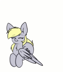 Size: 720x822 | Tagged: safe, artist:itsmeelement, artist:wholesomedoe, derpy hooves, pegasus, pony, g4, animated, cute, daaaaaaaaaaaw, derpabetes, eyes closed, female, mare, no sound, prone, simple background, solo, tail wag, webm, white background