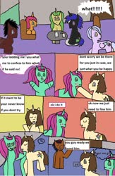 Size: 1161x1783 | Tagged: safe, artist:ask-luciavampire, oc, oc only, oc:ace haze, oc:honey flower, oc:keira starlight, oc:sprint marble, oc:steel feet, oc:taffy cake, earth pony, pegasus, pony, unicorn, tumblr:ask-ponys-university, 1000 hours in ms paint, comic, tumblr