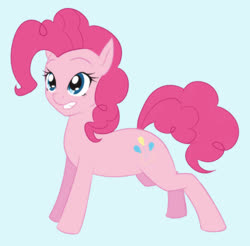 Size: 768x755 | Tagged: safe, artist:scorpdk, pinkie pie, earth pony, pony, g4, blue background, female, mare, simple background, smiling, solo