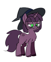 Size: 2548x3121 | Tagged: artist needed, safe, oc, oc only, pony, unicorn, 2020 community collab, derpibooru community collaboration, glasses, hat, high res, hooves, solo, transparent background, witch hat