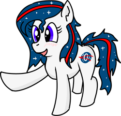 Size: 2979x2855 | Tagged: safe, artist:poniidesu, oc, oc only, oc:nasapone, earth pony, pony, 2020 community collab, derpibooru community collaboration, colored, female, flat colors, high res, mare, nasa, simple background, solo, transparent background