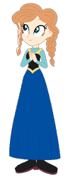 Size: 224x584 | Tagged: safe, artist:selenaede, artist:user15432, human, equestria girls, g4, anna, anna (frozen), barely eqg related, base used, blue dress, boots, clothes, crossover, disney, disney princess, dress, equestria girls style, equestria girls-ified, frozen (movie), hands together, princess anna, shoes, solo, winter boots
