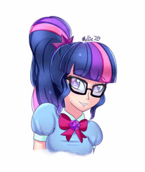 Size: 2700x3200 | Tagged: safe, artist:melliedraws, sci-twi, twilight sparkle, human, equestria girls, g4, female, high res, humanized, simple background, smiling, smiling at you, solo, white background