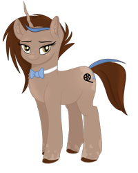 Size: 1200x1500 | Tagged: safe, artist:nyota71, derpibooru exclusive, oc, oc only, oc:shadow feather, pony, unicorn, 2020 community collab, derpibooru community collaboration, body markings, bowtie, colored hooves, ear piercing, earring, female, jewelry, looking at you, mare, piercing, simple background, solo, spots, transparent background