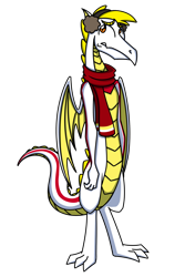 Size: 2000x3000 | Tagged: safe, artist:sugar morning, oc, oc only, oc:fireball (the maretian), dragon, clothes, earmuffs, high res, male, scales, scarf, simple background, solo, transparent background