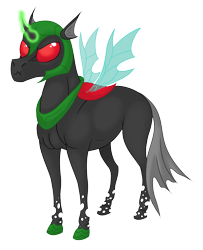 Size: 2503x3078 | Tagged: safe, artist:skunk bunk, oc, oc only, oc:intrinsic value, changeling, 2020 community collab, derpibooru community collaboration, high res, male, realistic, realistic anatomy, realistic horse legs, red changeling, simple background, solo, transparent background