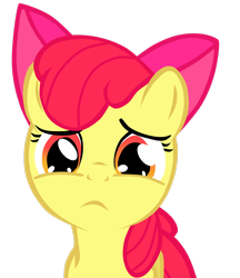 Size: 2274x2638 | Tagged: safe, artist:echoes111, apple bloom, earth pony, pony, g4, female, filly, high res, sad, simple background, solo, transparent background, vector