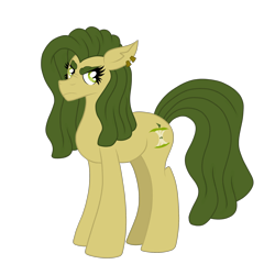 Size: 1280x1280 | Tagged: safe, artist:thr3eguess3s, oc, oc only, oc:apple core, earth pony, pony, cutie mark, ear piercing, earring, eyebrows, jewelry, offspring, parent:big macintosh, parent:limestone pie, parents:limemac, piercing, simple background, torn ear, transparent background