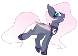 Size: 600x431 | Tagged: safe, artist:ipandacakes, oc, oc only, bat pony, pony, base used, deviantart watermark, female, magical lesbian spawn, mare, obtrusive watermark, offspring, parent:fluttershy, parent:princess luna, parents:lunashy, simple background, solo, transparent background, watermark