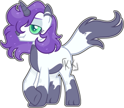 Size: 1872x1632 | Tagged: safe, artist:kurosawakuro, oc, oc only, hybrid, pony, unicorn, base used, interspecies offspring, male, offspring, parent:capper dapperpaws, parent:rarity, parents:capperity, simple background, solo, transparent background