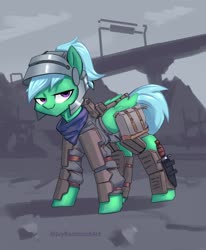 Size: 3000x3635 | Tagged: safe, artist:ivyredmond, pegasus, pony, fallout equestria, armor, clothes, combat knife, commission, helmet, high res, knife, lidded eyes, looking at you