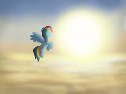 Size: 2732x2048 | Tagged: safe, artist:justsomepainter11, rainbow dash, pegasus, pony, g4, my little pony: the movie, beautiful, cloud, flying, high res, movie accurate, show accurate, sky, sunset
