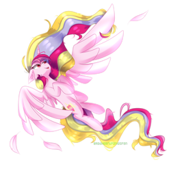 Size: 2700x2700 | Tagged: safe, artist:redheartponiesfan, oc, oc only, oc:aurelia charm, alicorn, pony, feather, female, high res, mare, simple background, solo, transparent background