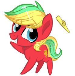 Size: 2013x2039 | Tagged: safe, artist:oofycolorful, oc, oc only, pony, 2020 community collab, derpibooru community collaboration, chibi, high res, kazoo, male, musical instrument, simple background, solo, transparent background, waving
