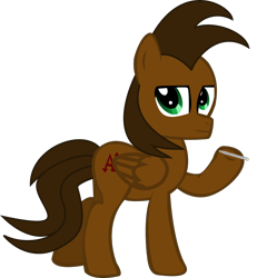 Size: 1414x1470 | Tagged: safe, artist:andyslife, artist:kuren247, oc, oc only, oc:parallel andy, pegasus, pony, 2020 community collab, derpibooru community collaboration, doctor who, looking at you, male, raised hoof, simple background, solo, sonic screwdriver, stallion, transparent background, vector