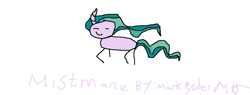 Size: 2578x981 | Tagged: safe, artist:hyderpony, mistmane, pony, unicorn, g4, 1000 hours in ms paint, female, round trip, solo, stick pony, what the hay?