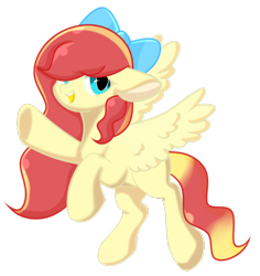Size: 800x848 | Tagged: safe, artist:sweet sugar, oc, oc only, oc:火云skyfire, pegasus, pony, 2020 community collab, derpibooru community collaboration, bow, female, hair bow, looking at you, simple background, solo, transparent background