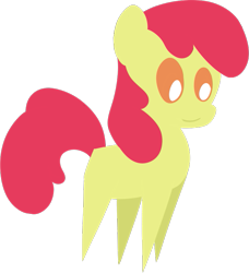 Size: 721x789 | Tagged: safe, artist:dragonfoorm, edit, editor:slayerbvc, vector edit, apple bloom, earth pony, pony, g4, accessory-less edit, female, filly, missing accessory, pointy ponies, simple background, solo, transparent background, vector