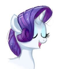 Size: 219x240 | Tagged: safe, artist:confetticakez, rarity, pony, unicorn, g4, bust, cute, eyes closed, female, mare, open mouth, portrait, raribetes, simple background, solo, white background