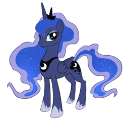 Size: 1000x946 | Tagged: safe, artist:grasspainter, princess luna, alicorn, pony, g4, cute, female, looking at you, lunabetes, mare, simple background, smiling, solo, transparent background