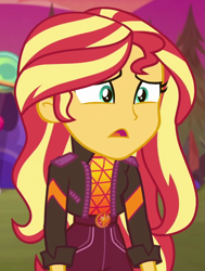 Size: 739x979 | Tagged: safe, screencap, sunset shimmer, equestria girls, equestria girls specials, g4, my little pony equestria girls: better together, my little pony equestria girls: sunset's backstage pass, cropped, female, geode of empathy, magical geodes, music festival outfit, solo