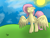 Size: 1400x1050 | Tagged: safe, artist:kingpincc, fluttershy, pegasus, pony, g4, cute, eyes closed, female, grass, solo, sun