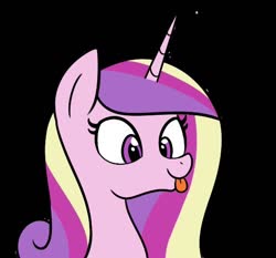 Size: 522x487 | Tagged: safe, artist:handgunboi, princess cadance, alicorn, pony, g4, :p, female, silly, simple background, solo, tongue out