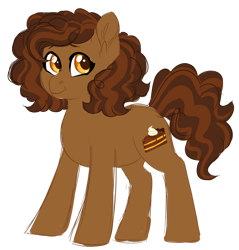 Size: 1024x1069 | Tagged: safe, artist:azure-art-wave, oc, oc only, oc:chocolate cake, earth pony, pony, female, mare, offspring, parent:cheese sandwich, parent:pinkie pie, parents:cheesepie, simple background, solo, transparent background