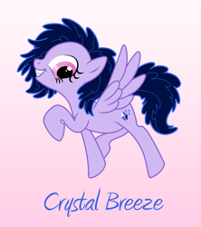 Size: 1200x1350 | Tagged: safe, artist:champion-of-namira, oc, oc only, oc:crystal breeze, pegasus, pony, female, gradient background, mare, pink background, simple background, solo