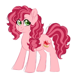 Size: 1024x1024 | Tagged: safe, artist:azure-art-wave, oc, oc only, oc:strawberry tart, earth pony, pony, female, mare, offspring, parent:cheese sandwich, parent:pinkie pie, parents:cheesepie, simple background, solo, transparent background