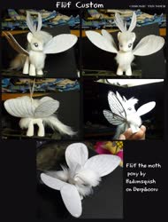 Size: 1946x2555 | Tagged: safe, artist:lonewolf3878, oc, oc:flūf, insect, monster pony, moth, mothpony, original species, antennae, chest fluff, customized toy, female, fluffy, irl, neck fluff, photo, toy, wings