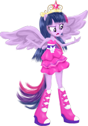 Size: 1809x2569 | Tagged: safe, artist:vicakukac200, twilight sparkle, alicorn, equestria girls, g4, my little pony equestria girls, big crown thingy, clothes, dress, element of magic, fall formal outfits, female, jewelry, open mouth, ponied up, regalia, simple background, solo, transparent background, twilight sparkle (alicorn)