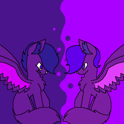 Size: 500x500 | Tagged: safe, artist:princessmoonlight, oc, oc:princess moonlight, annoyed, smiling, two sides, wings