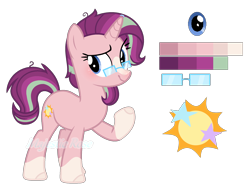 Size: 2100x1616 | Tagged: safe, artist:pink-soul27, oc, oc only, oc:equally sun, pony, unicorn, female, glasses, mare, offspring, parent:starlight glimmer, parent:sunburst, parents:starburst, solo