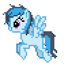 Size: 100x100 | Tagged: safe, artist:theironheart, oc, oc only, oc:rain cloud, pegasus, pony, animated, base used, female, flying, gif, mare, pegasus oc, pixel art, simple background, smiling, solo, transparent background, wings