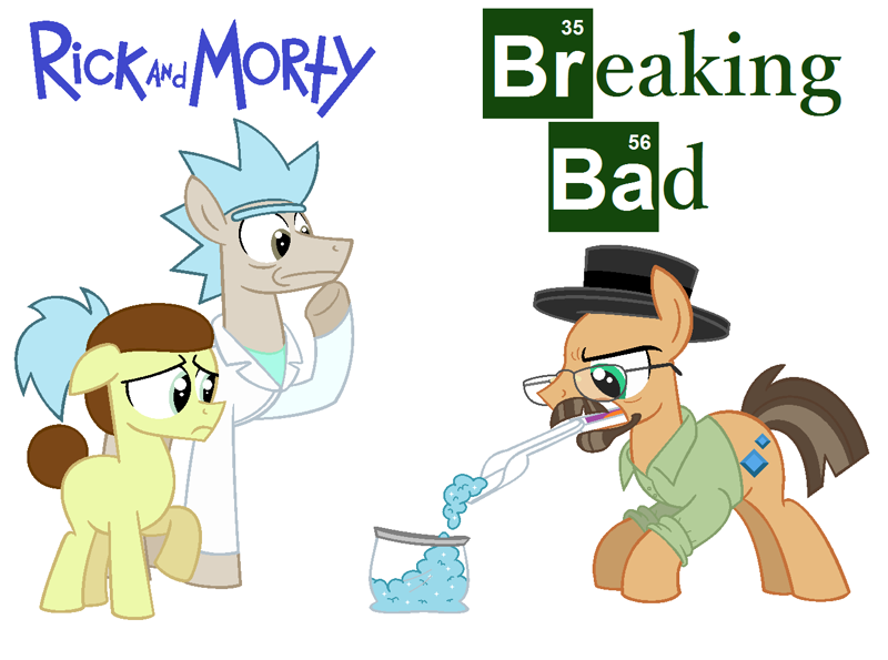 breaking bad crossover with rick and morty, fan art