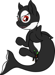 Size: 2779x3795 | Tagged: safe, artist:poniidesu, oc, oc only, oc:anon, human, orca, orca pony, original species, drawthread, duo, requested art, sharp teeth, simple background, size difference, teeth, transparent background